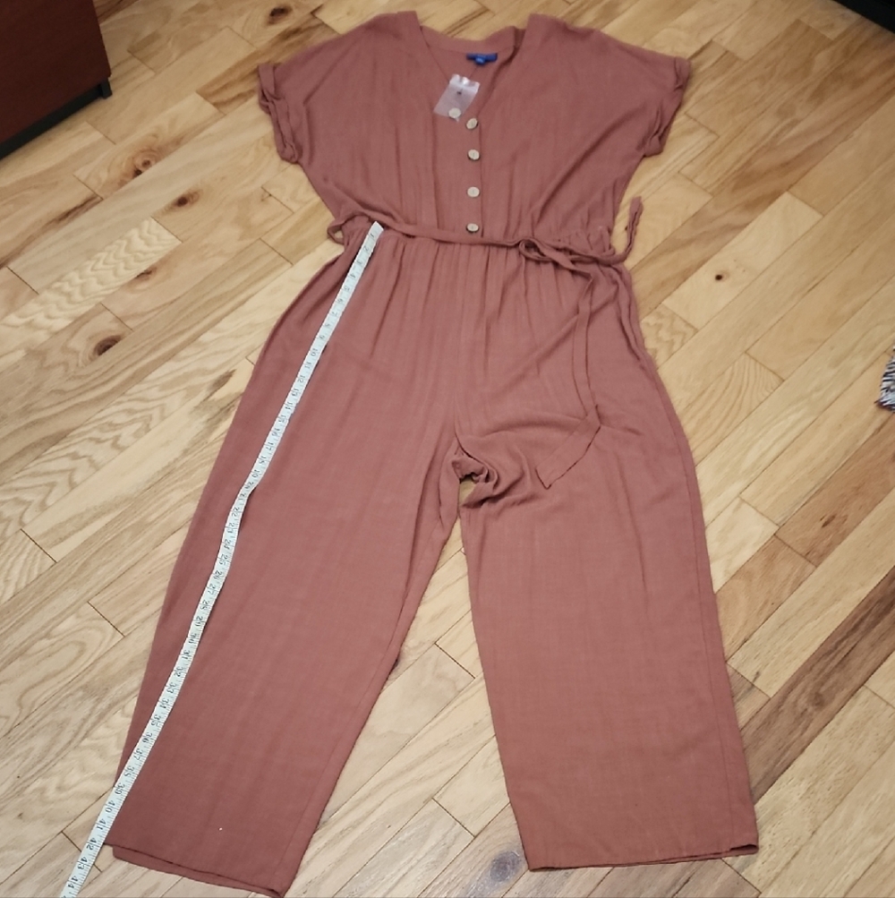 Apt. 9 Terracotta Jumpsuit with Button Detail